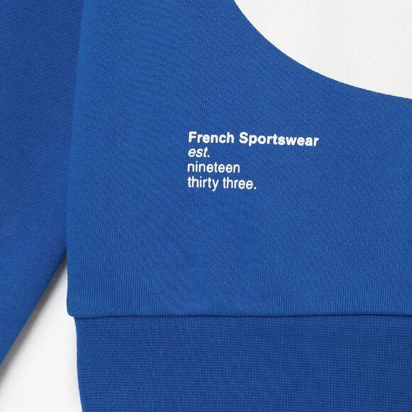 NWOT - Lacoste Classic Fit Contrast Lettering Cotton Sweatshirt Blue - Med - Picture 3 of 7